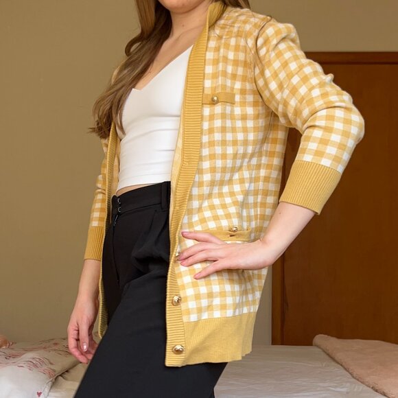 Plaid Joie Cardigan - Picture 2 of 8